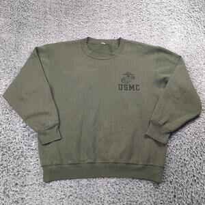 Vintage US Marines Sweater Men Large Green United States Military Sweatshirt